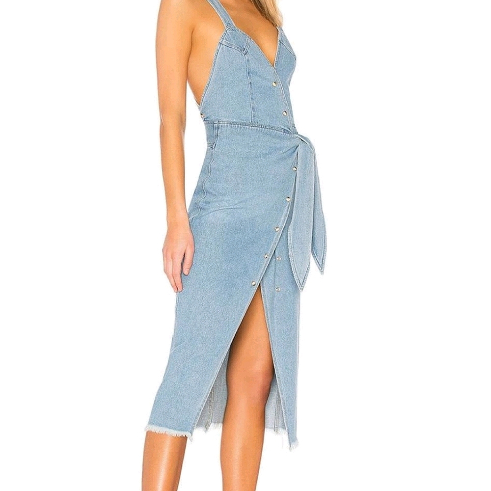 NANUSHKA Santal Denim Dress - Sweetheart Bombshell Shape